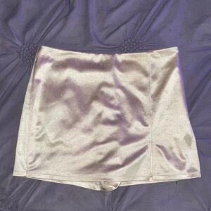 Forever21 pink satin mini skirt with short underneath size Xs